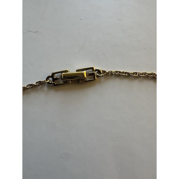 Vintage Givenchy Gold-Tone Bow Pendant Necklace with Rhinestones - Picture 5 of 5